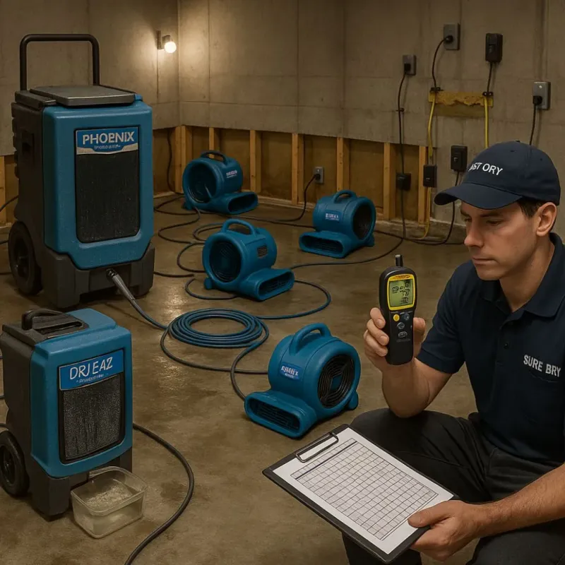 Structural Drying and Dehumidification process in Asheville, NC